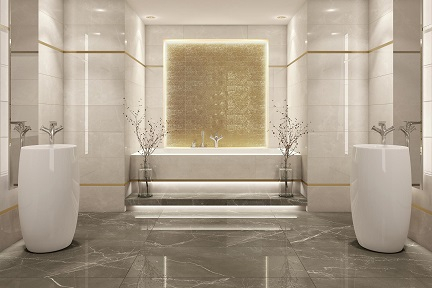 Tau Ceramics Crotone Bodenfliese Marmoroptik tan poliert 60x120 cm