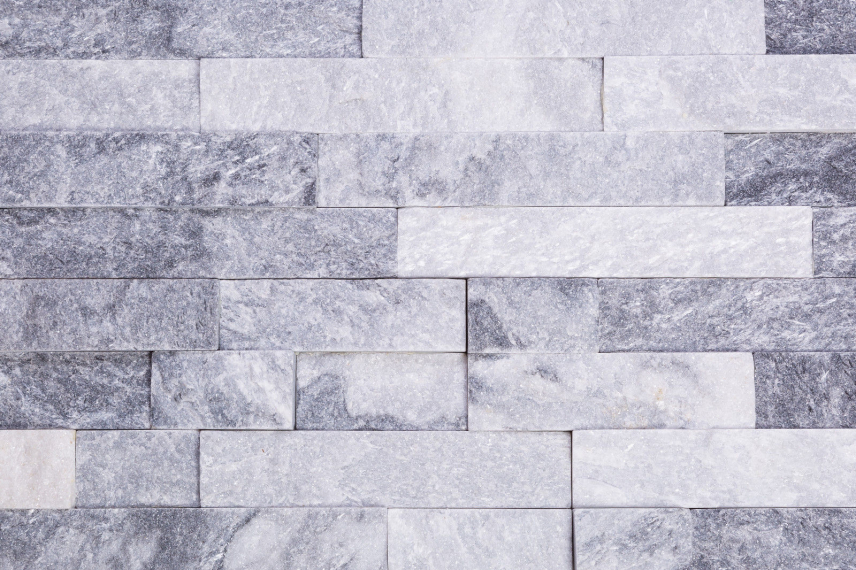 Brickstone Cloudy 15x60cm weiß-grau glitzer Quarzit Wandverblender