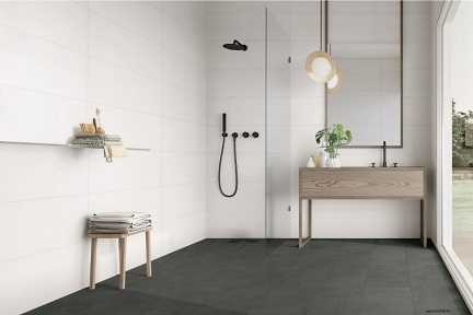 Agrob Buchtal Wandfliesen weiß eben matt 30x90 cm