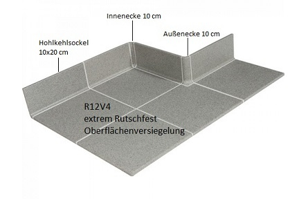 Architectura gewerbliche Imbissfliese Bodenfliese grau matt 20x20 cm R12V4