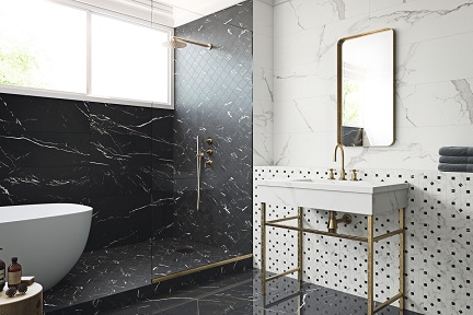 Arte Casa Statuario Marmoroptik Bodenfliese nero marmoriert poliert 60x120 cm