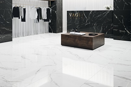 Arte Casa Statuario Marmoroptik Bodenfliese weiß marmoriert poliert 60x120 cm