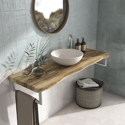 Dune Berlin Dekorfliese trazos aquamar glänzend 14,7x14,7 cm