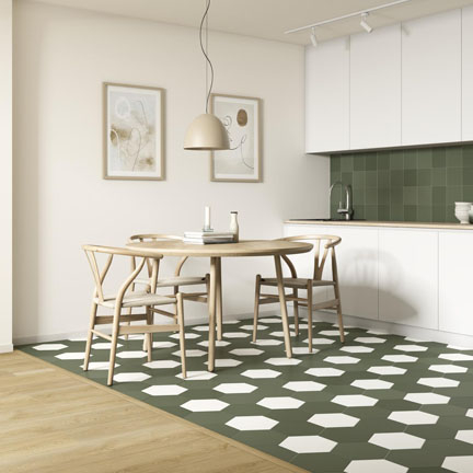 Dune Chicago Exa Boden- Wandfliese olive matt 21,5X25 cm