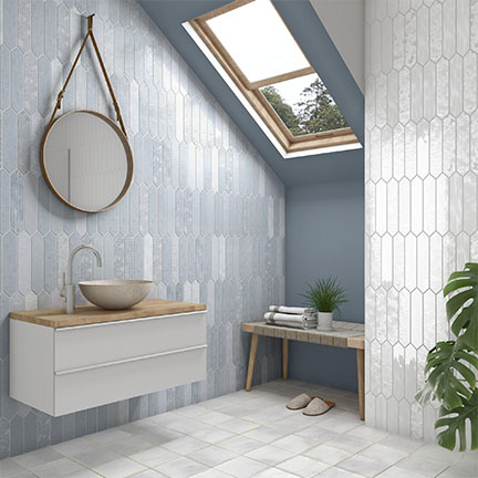 Dune Crackle  Losanga Wandfliese decor laguna glänzend 6.5x33 cm