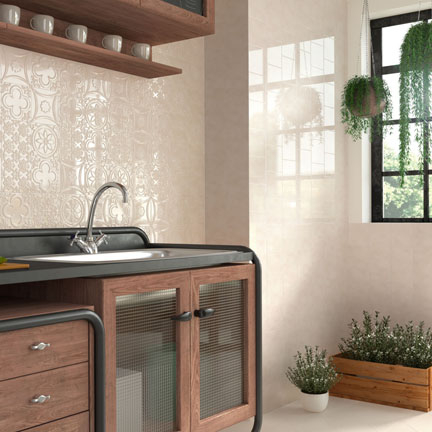 Dune Shine Dekorfliese hueso glänzend 15x15 cm