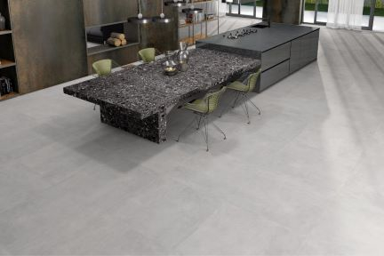 Bodenfliesen Tau Ceramics Cosmopolita grau 90x90 Betonoptik matt