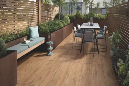Terrassenplatten Villeroy & Boch Oak Park brandy 40x120x2 cm Outdoor Holzoptik matt