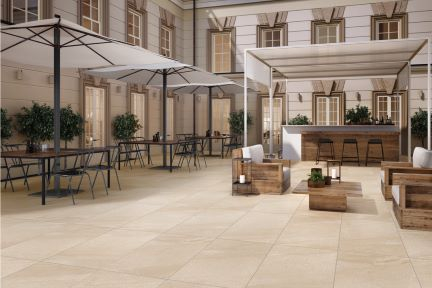 Terrassenplatte Villeroy & Boch Mont Blanc Outdoor Granitoptik sahara 60x60x2 cm 2869 GS20 matt R11/B