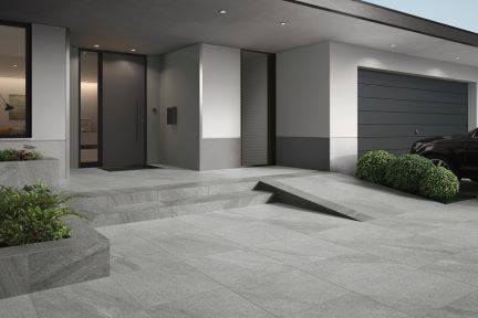 Terrassenplatte Villeroy & Boch Mont Blanc Outdoor Granitoptik silver 60x60x2 cm 2869 GS06 matt R11/B