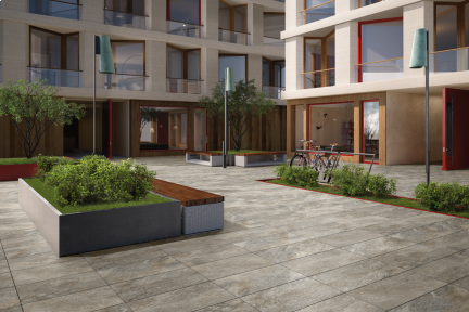 Terrassenplatten Villeroy & Boch My Earth grau multicolour 40x80x2 cm Outdoor Schieferoptik matt