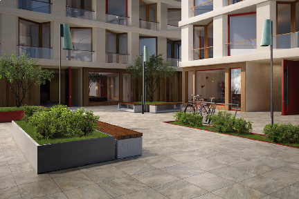 Villeroy & Boch Outdoor Terrassenplatten SONDERPOSTEN Schieferoptik light grey multicolor matt 60x60x2 cm