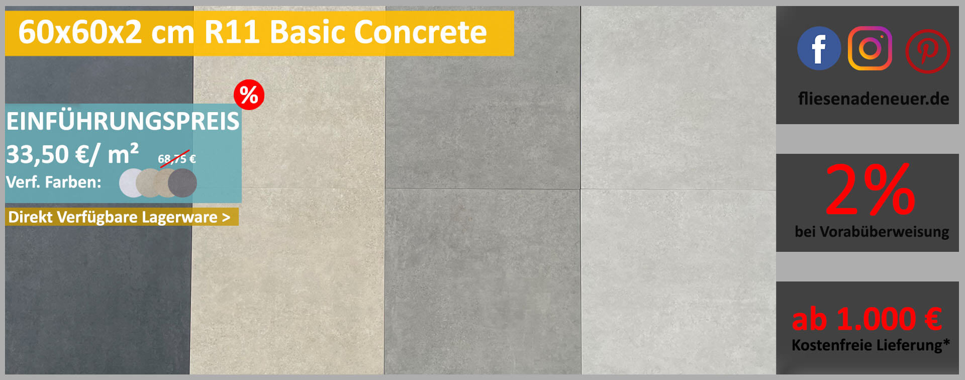 Arte Casa Basic Concrete Terrassenplatten günstig kaufen