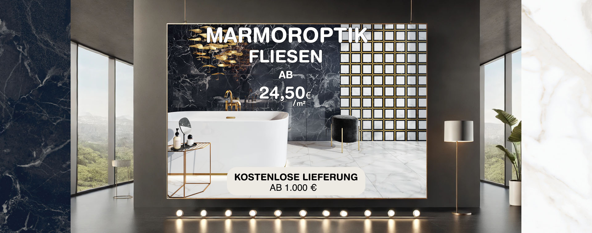 Marmoroptik Fliesen Luxuriöse Räume mit Marmoroptik-Fliesen